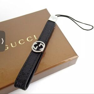 Sold Gucci Black Leather Keychain
